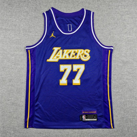 Youth Los Angeles Lakers #77 Luka Doncic Youth 26 Lakers 77 Purple Statement Edition Style 1