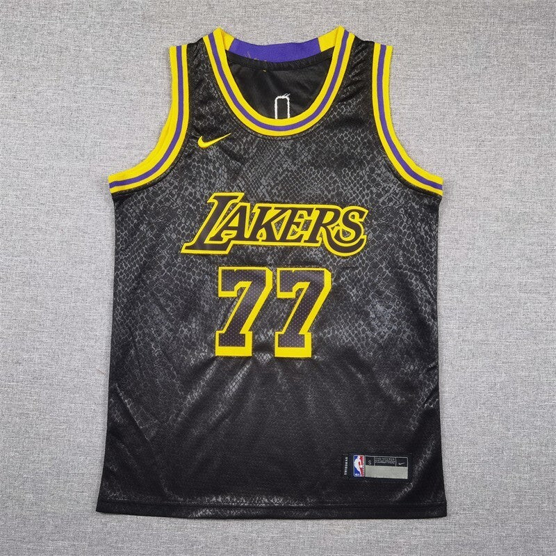 Youth Los Angeles Lakers #77 Luka Doncic Youth Lakers 77 # Doncic Black Style 2