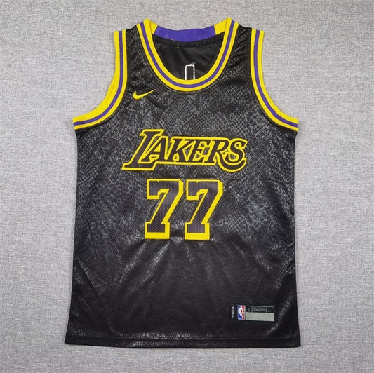 Youth Los Angeles Lakers #77 Luka Doncic Youth Lakers 77 # Doncic Black Style 2