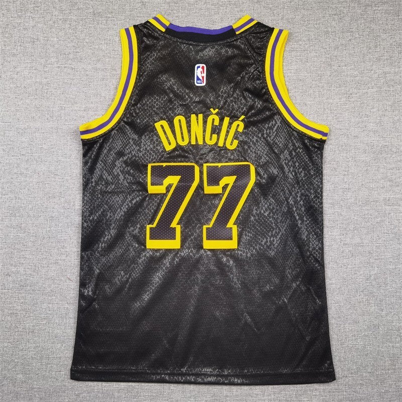Youth Los Angeles Lakers #77 Luka Doncic Youth Lakers 77 # Doncic Black Style 3