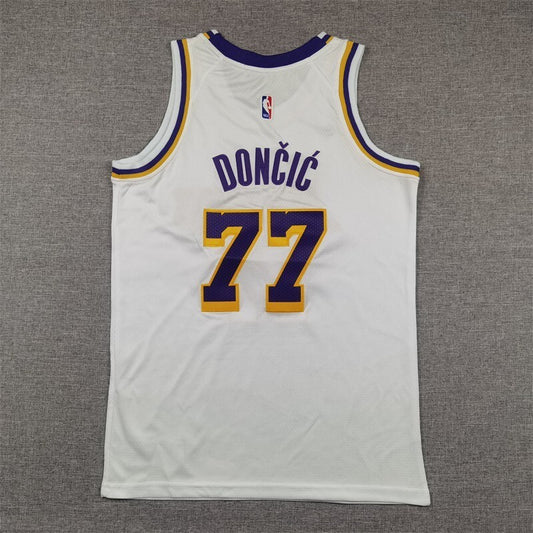 Youth Los Angeles Lakers #77 Luka Doncic Youth Lakers 77 # Doncic White Style 3