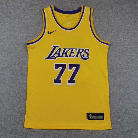 Youth Los Angeles Lakers #77 Luka Doncic Youth Lakers 77 # Doncic Yellow Style 2