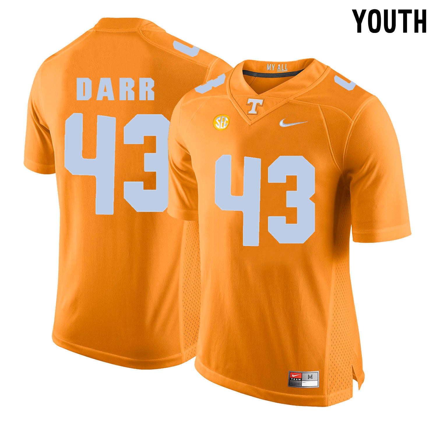 Youth Matt Darr 43 Orange
