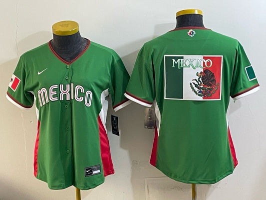 Youth Mexico Baseball Green 2026 World Baseball Classic Stadium 26 World Cup Women Youth Style 3