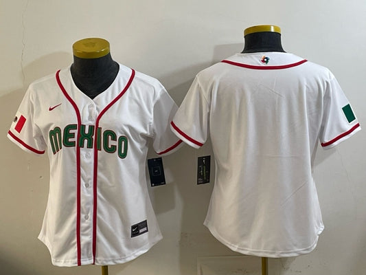 Youth Mexico Baseball White 2026 World Baseball Classic 26 World Cup Women Youth Style 4