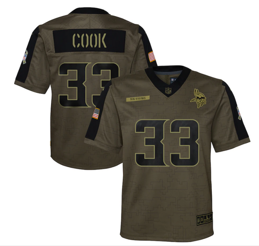 Youth Minnesota Vikings #33 Dalvin Cook 21 New Salute