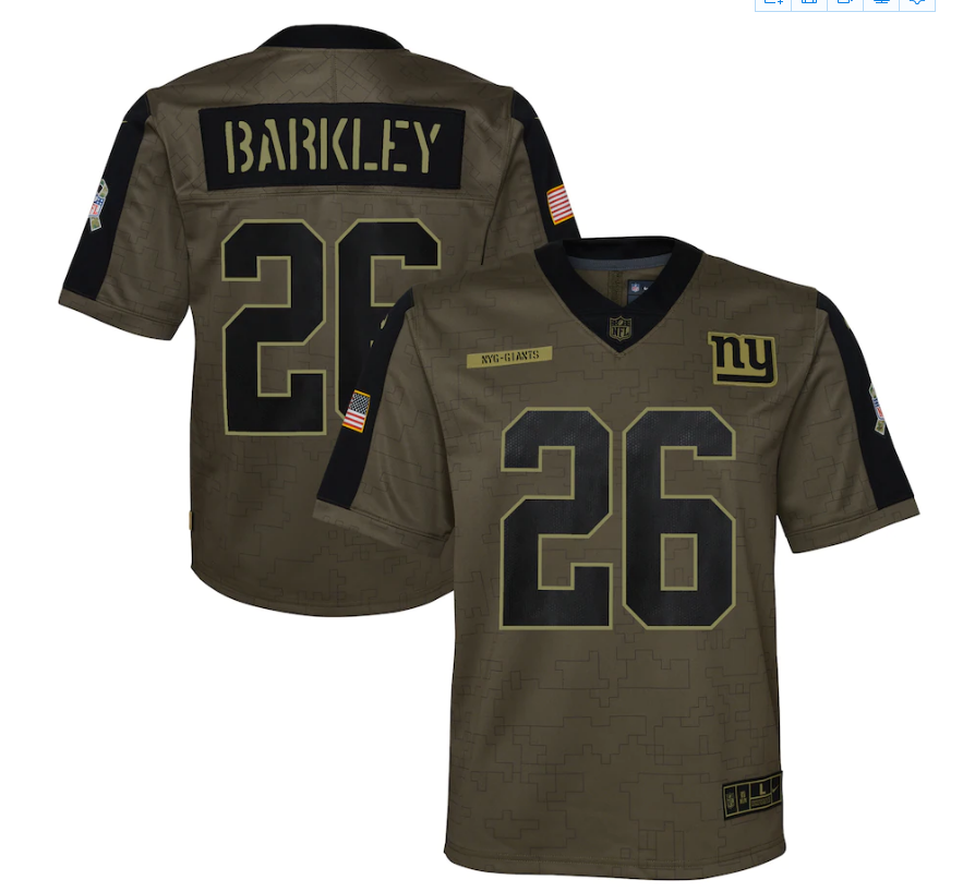 Youth New York Giants #26 Saquon Barkley 21 New Salute