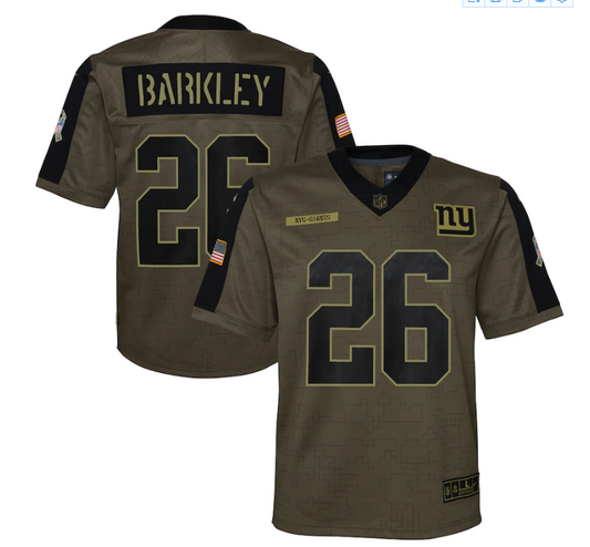 Youth New York Giants #26 Saquon Barkley 21 New Salute