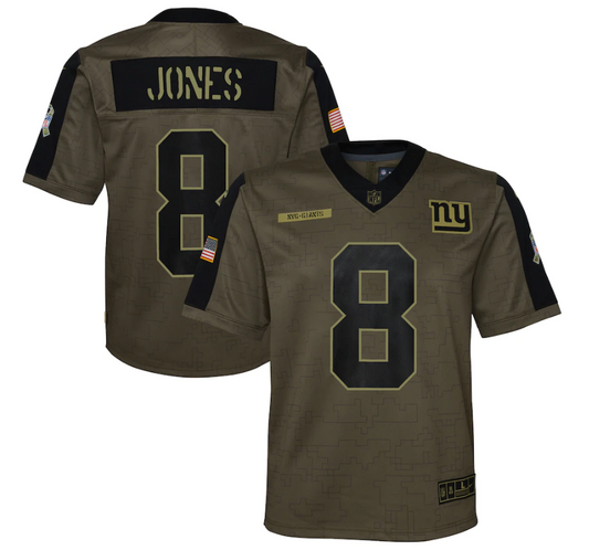 Youth New York Giants #8 Daniel Jones 21 New Salute