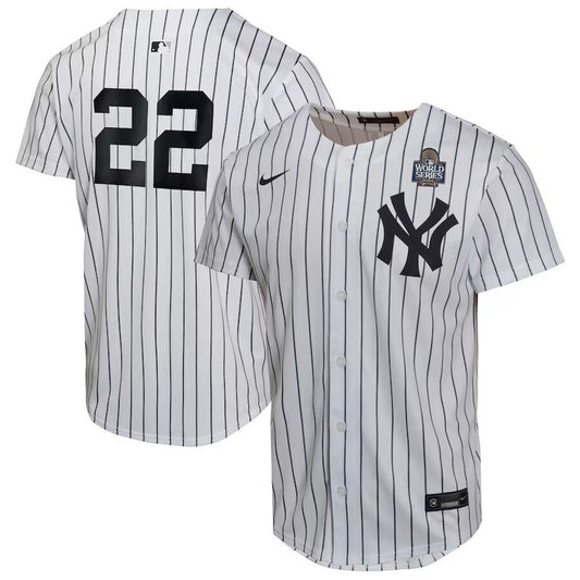 Youth New York Yankees #22 Juan Soto 2024 World Series Home Game Player Jersey - White