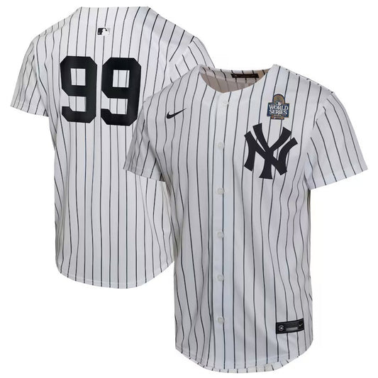 Youth New York Yankees #99 Aaron Judge 2024 World Series Home Game Player Jersey - White