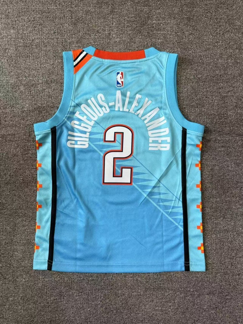 Youth Oklahoma City Thunder #2 Shai Gilgeous-Alexander Youth 19 Season Thunder Team City Blue Style 1