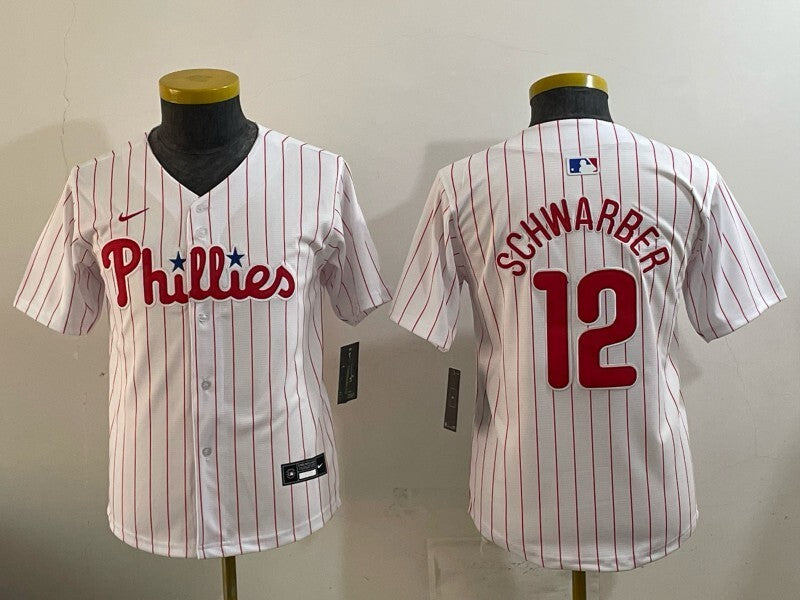 Youth Philadelphia Phillies #12 Kyle Schwarber Phillies Youth Style 2
