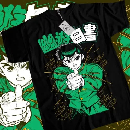 Yu Yu Hakusho T-shirt Kuwabara Kurama Yusuke Hiel Anime Manga Black Shirt Hoodie, Sweatshirt | InkThreadWorks.com