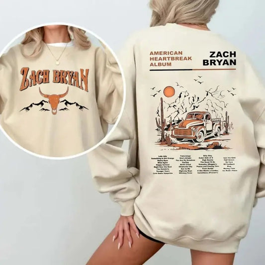 Z*ch Br.yan Shirt, 2024 Z*ch Br.yan 's American Heartbreak Sweatshirt, Z*ch Br.yan Tour Sweatshirt, Z*ch Br.yan Eagles Sweatshirt, Z*ch Br.yan Concert 2024, Unisex Long Sleeve Crewneck Shirt Womenswear Hoodie