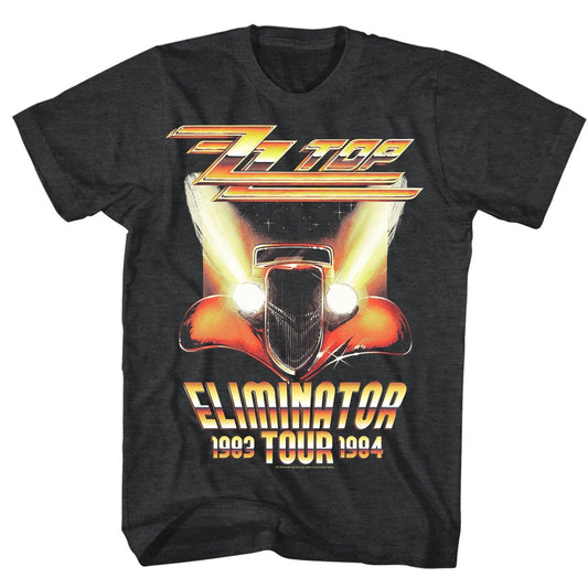 ZZ Top Mens S/S T-Shirt - Eliminator Tour - Heather Black Heather