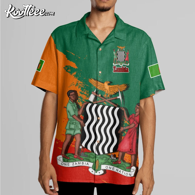 Zambia Coat Of Arms Hawaiian Shirt