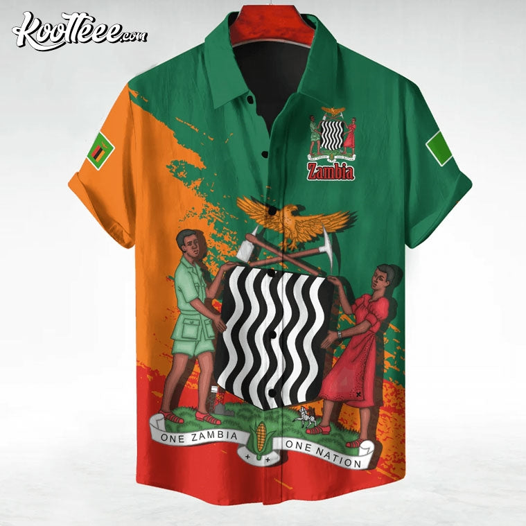 Zambia Coat Of Arms Hawaiian Shirt