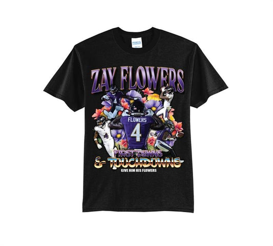 Zay Flowers Rapper Tee Hoodie, Sweatshirt | InkThreadWorks.com