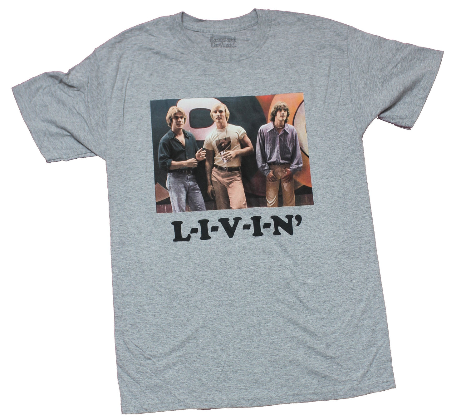 Dazed & Confused Mens T-Shirt - L-I-V-I-N LIVIN Group Photo Box