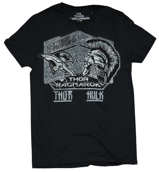 Thor Ragnarok Mens T-Shirt -  Dirtressed Poster Print Thor Vs Hulk