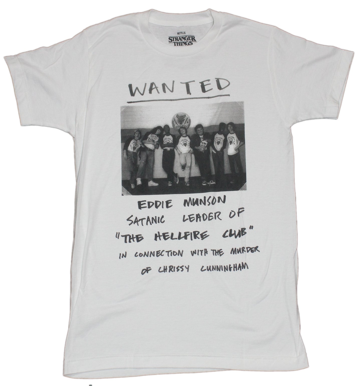 Stranger Things MEns T-Shirt - Wanted Eddie Munson Photo Group