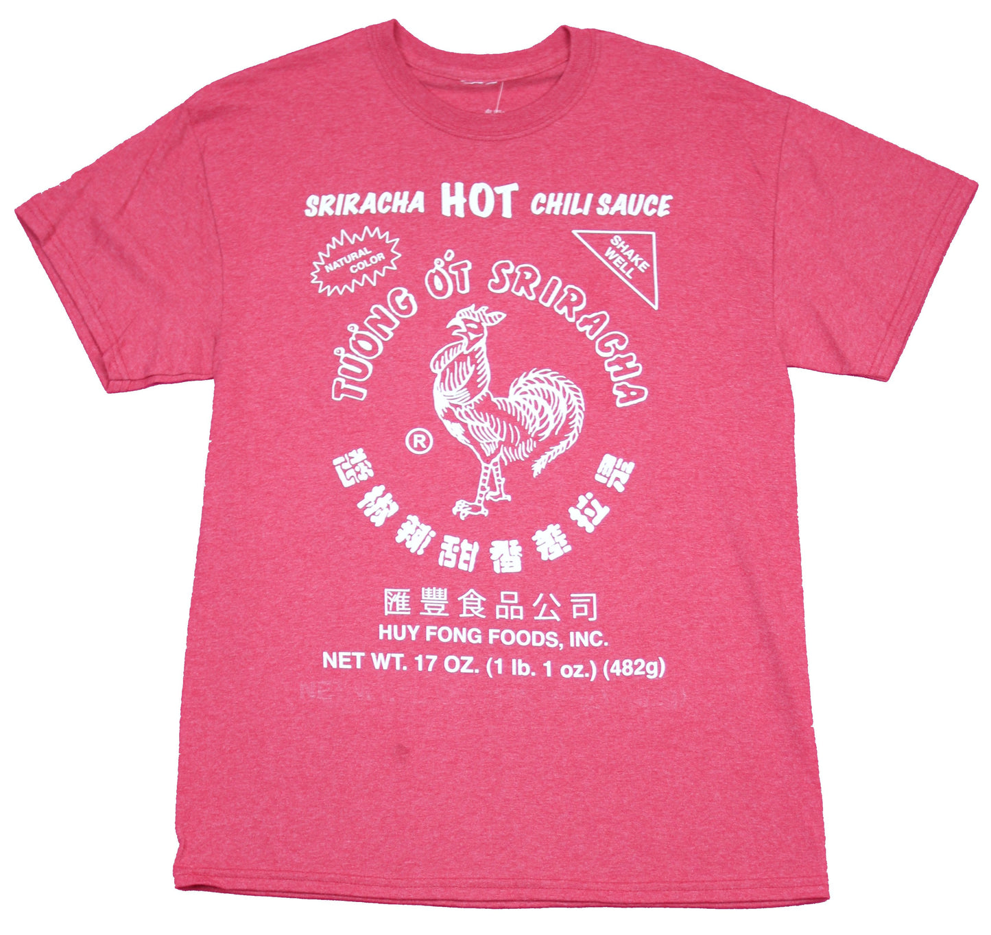 Sriracha Mens T-Shirt - Hot Chili Sauce Classic Rooster White Print Logo