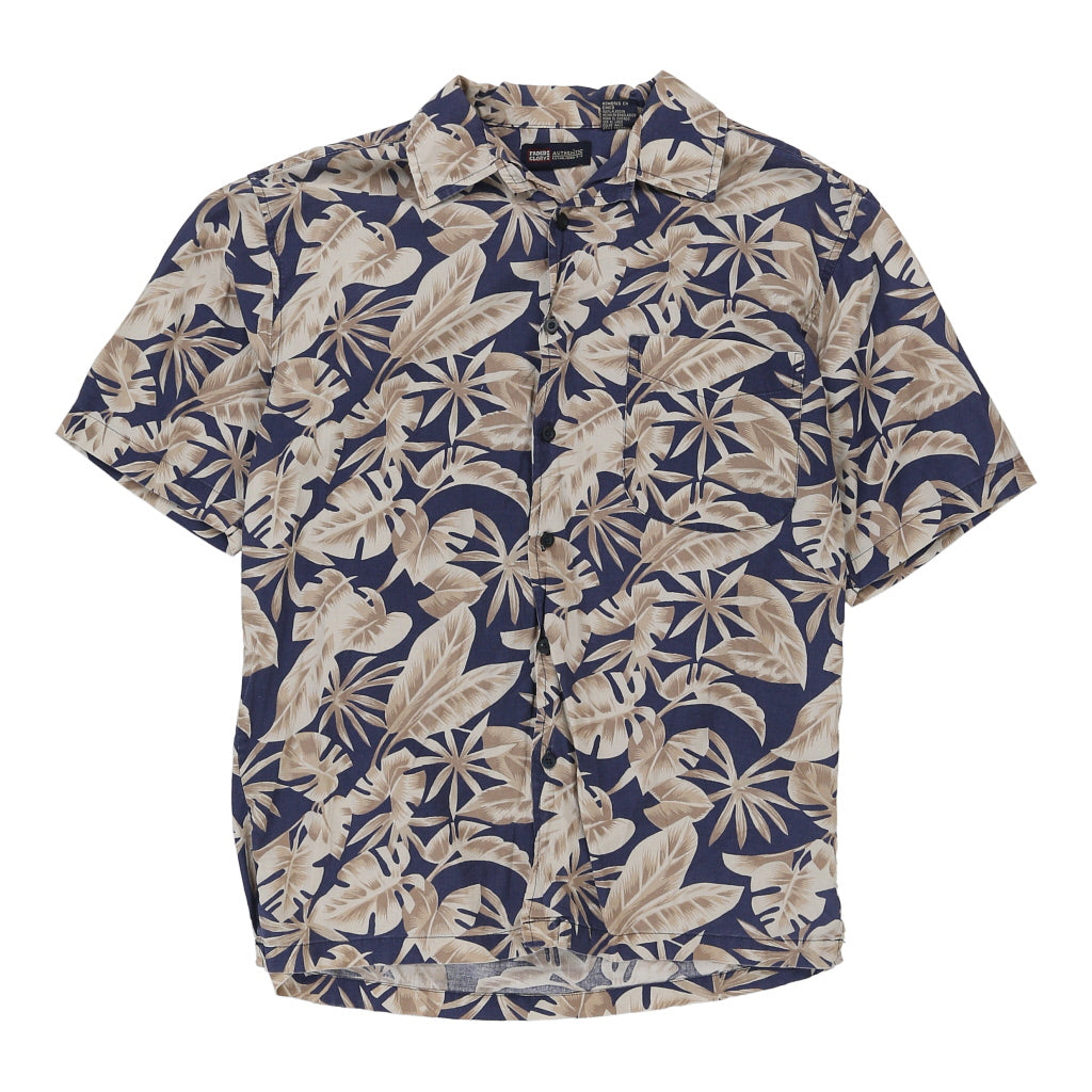 Faded Glory Hawaiian Shirt - Small Blue Cotton
