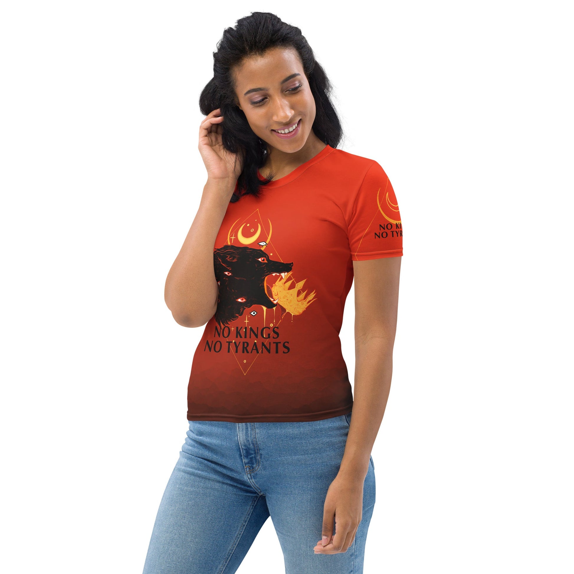 No Kings No Tyrants, Women's Sublimation T-Shirt Hoodie, Sweatshirt | InkThreadWorks.com (Image 3)