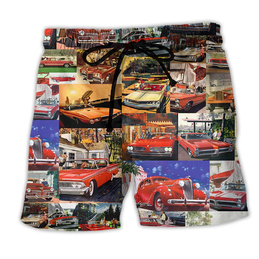 Amazing Vintage Car In My Life Colorful Trendy Aloha Hawaiian Beach Shorts