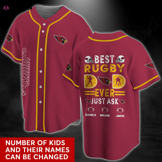 Arizona Cardinals Red Baseball Jersey Shirt with Personalized Name