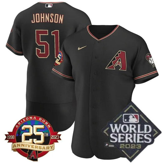 arizona diamondbacks #51 randy johnson 25th anniversary patch flex base black