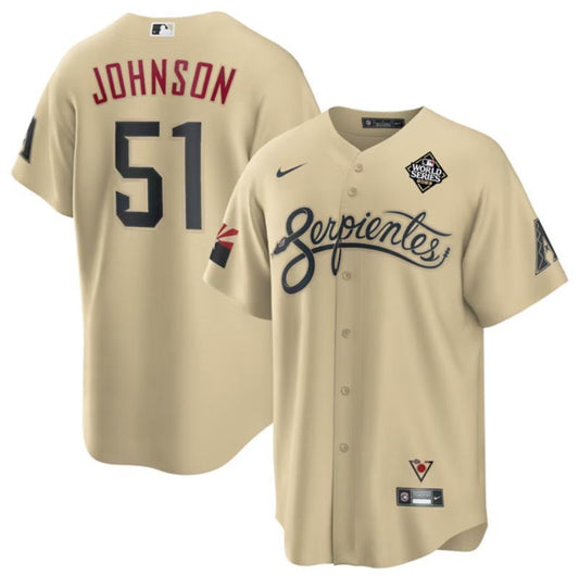 arizona diamondbacks #51 randy johnson gold 2023 world series city connect cool