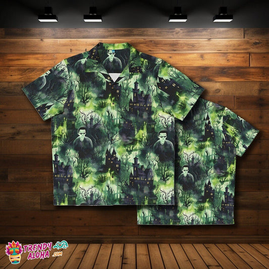 Artistic Flair Frankenstein's Nightmare Men's Horror Aloha Shirt