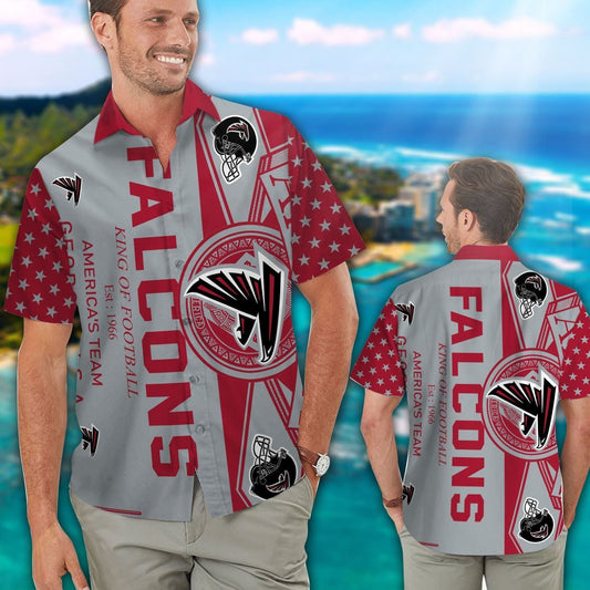 Atlanta Falcons Hawaiian Short Sleeve Tropical Shirt Button Up
