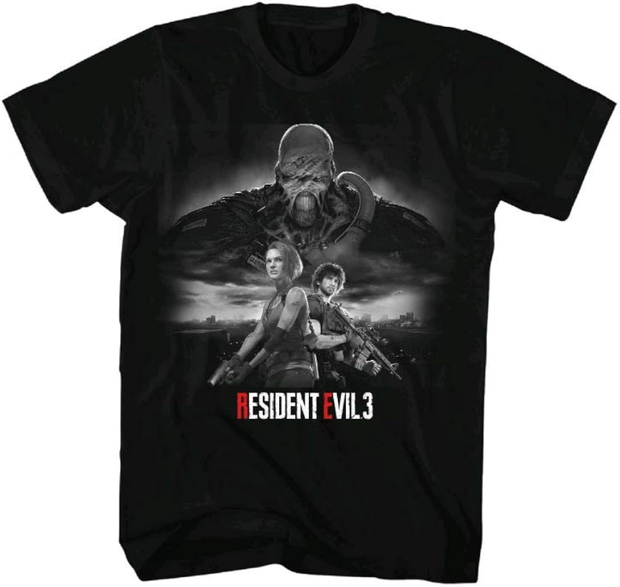 Resident Evil Mens T-Shirt - Black & White Poster Style Image