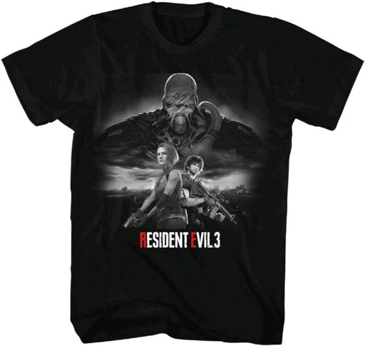 Resident Evil Mens T-Shirt - Black & White Poster Style Image
