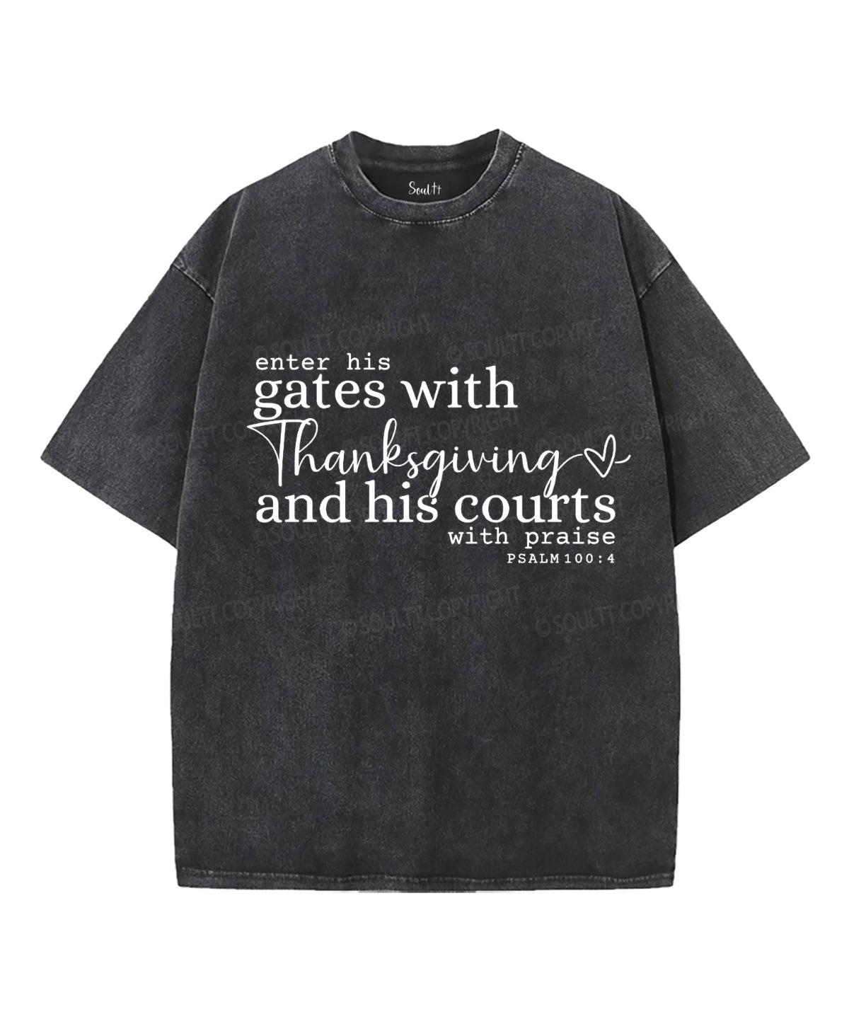 Enter His Gates Unisex Washed Christian T-shirt