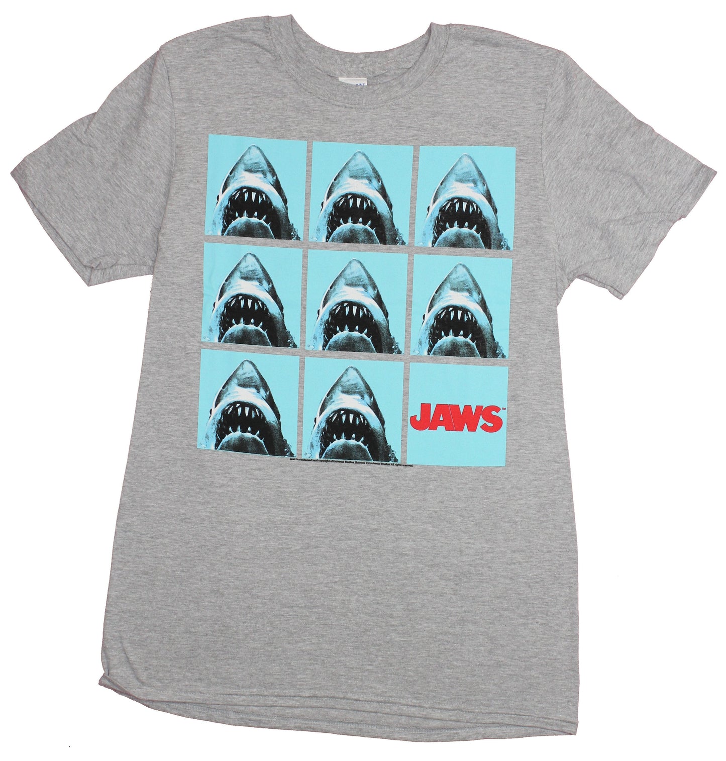 Jaws Mens T-Shirt -Nine Box Grid of the Poster Shark