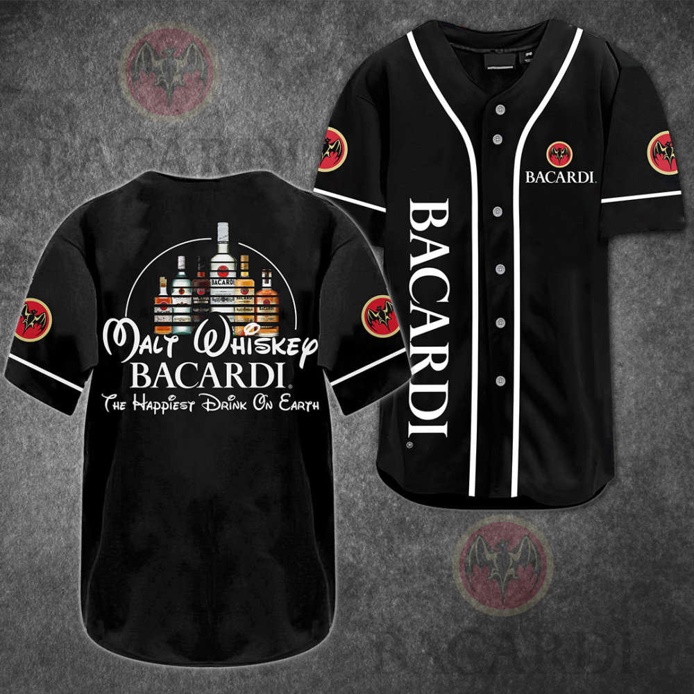 Bacardi Happiest Drink Baseball Jersey: Stylish & Fun Apparel for Baseball Enthusiasts