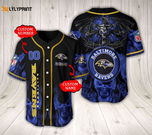 Baltimore Ravens Baseball Jersey Custom Name And Number Fan Gifts - lylyprint.com