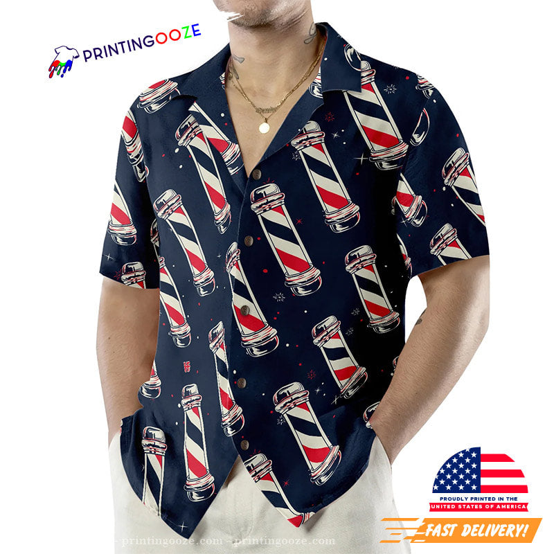 Barber Shop Pole Hawaiian Shirt