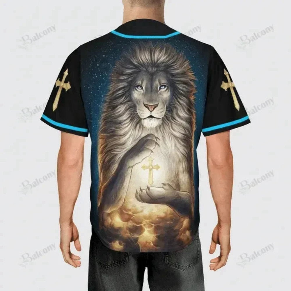 Baseball Tee Miraculous lion with a shining cross Baseball Jersey 137