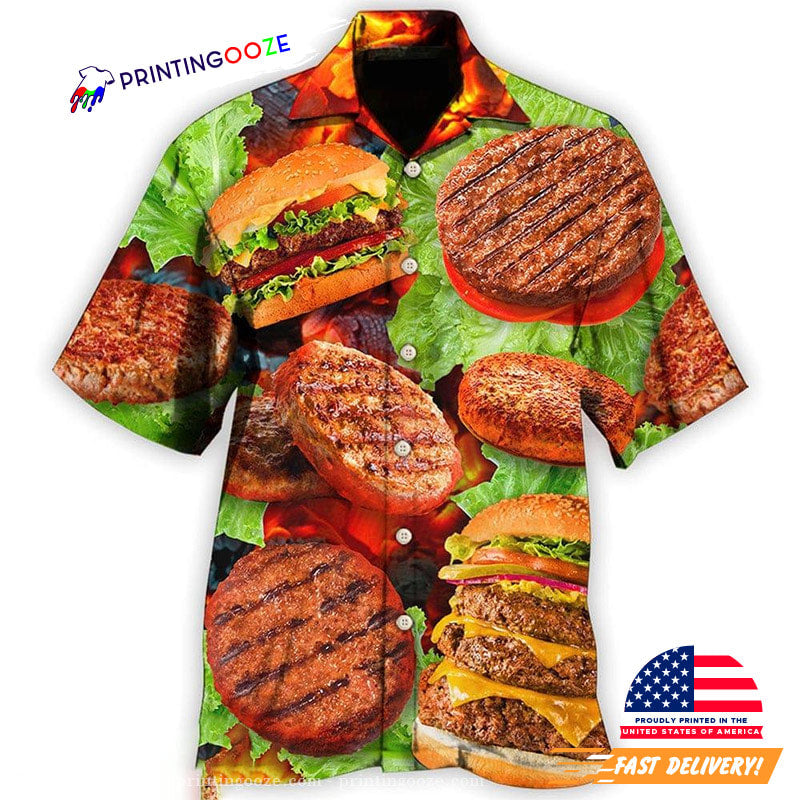 BBQ Hamburger Patties BBQ Style Hawaiian Shirt