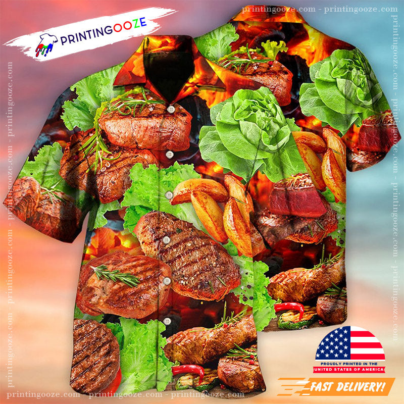 BBQ Salad Beefsteak Hawaiian Shirt