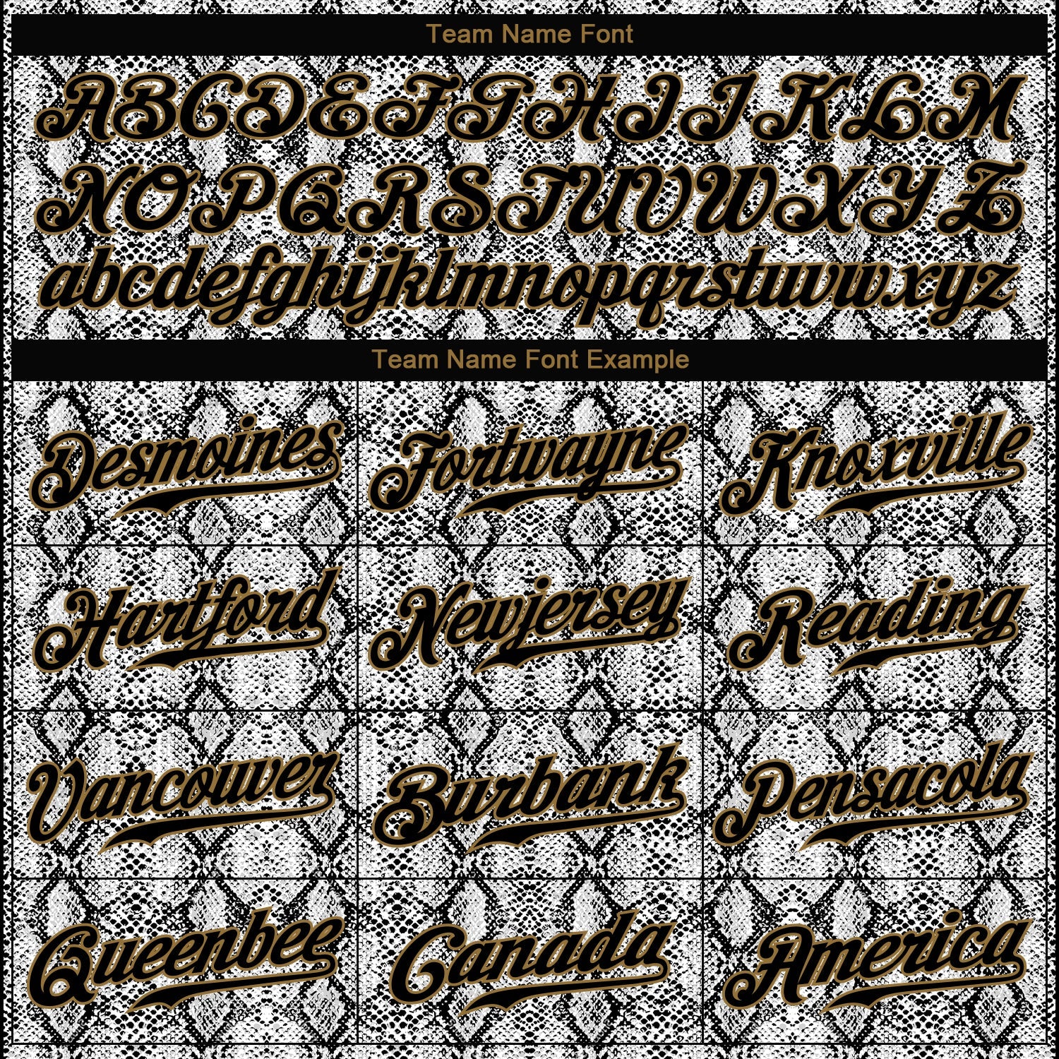 Custom Black Snakeskin Black-Old Gold 3D Pattern Design Authentic Baseball Jersey