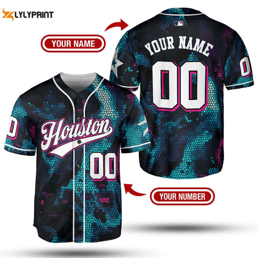 Stylish Blue Pink Gradient MLB Baseball Jersey - Team MLB Collection - Gift for Men Women - lylyprint.com