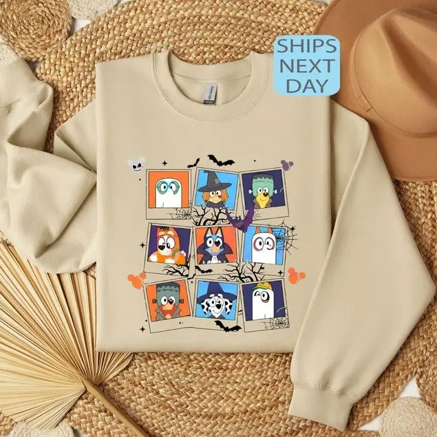 blue y Halloween Shirt, Cute blue y Ghost T-Shirt, Funny Spooky Season Tee, Cartoon Dog Halloween Shirt, Trick or Treat...