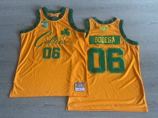 bodega x mitchell&ness “worldwide respect” Collaboration Celtics 06 Yellow Embroidered Style 1