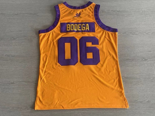 bodega x mitchell&ness “worldwide respect” Collaboration Lakers 06 Yellow Embroidered Style 1